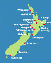 Map of New Zealand Map of New Zealand