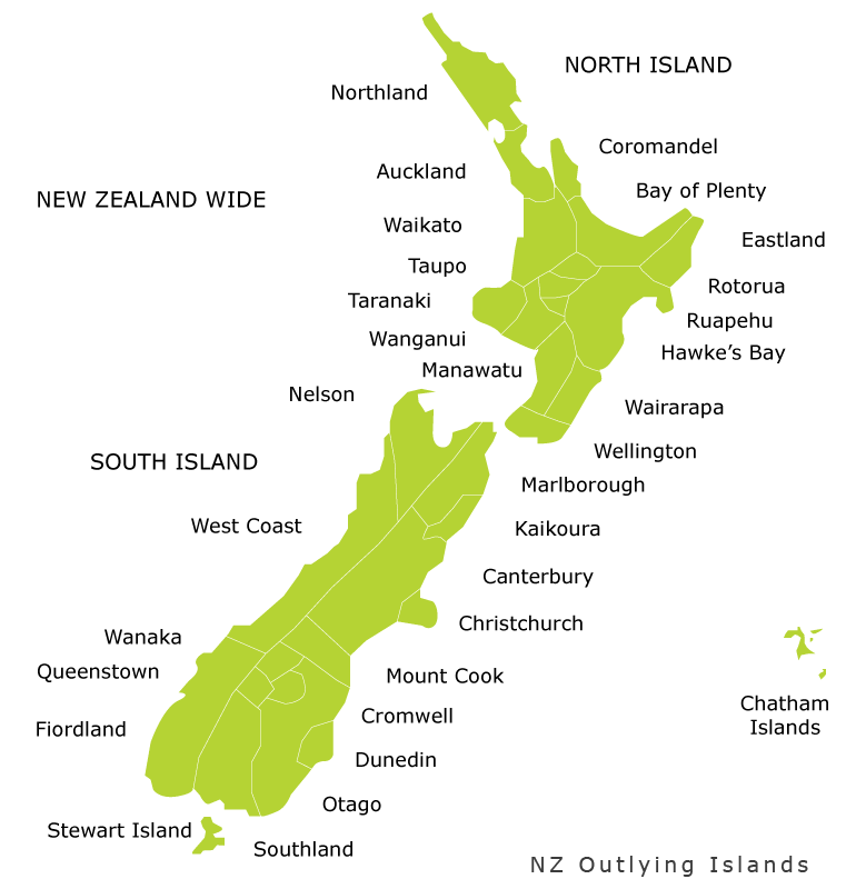 Map of New Zealand